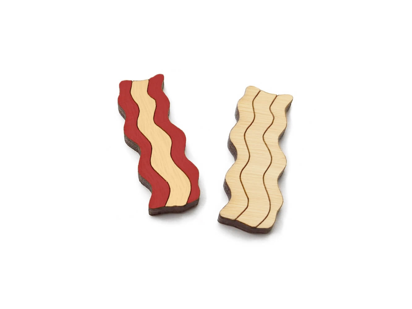 Bacon Wood Cabochon Stud Earring Blanks