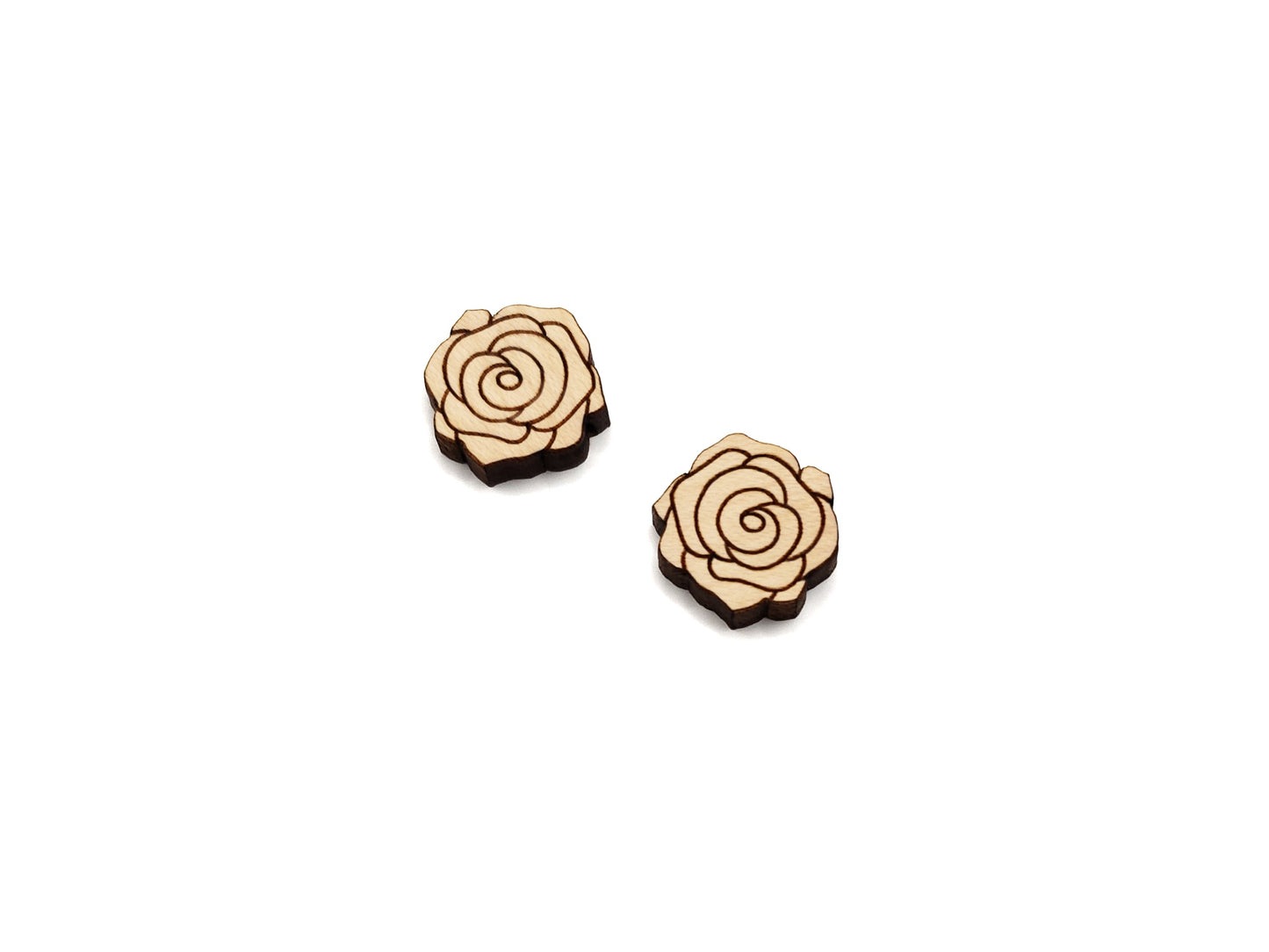 Rose Wood Cabochon Stud Earring Blanks