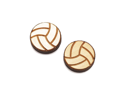 Volleyball Wood Cabochon Stud Earring Blanks