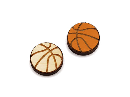 Basketball Wood Cabochon Stud Earring Blanks