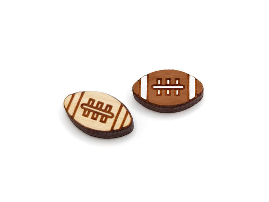 Football Wood Cabochon Stud Earring Blanks