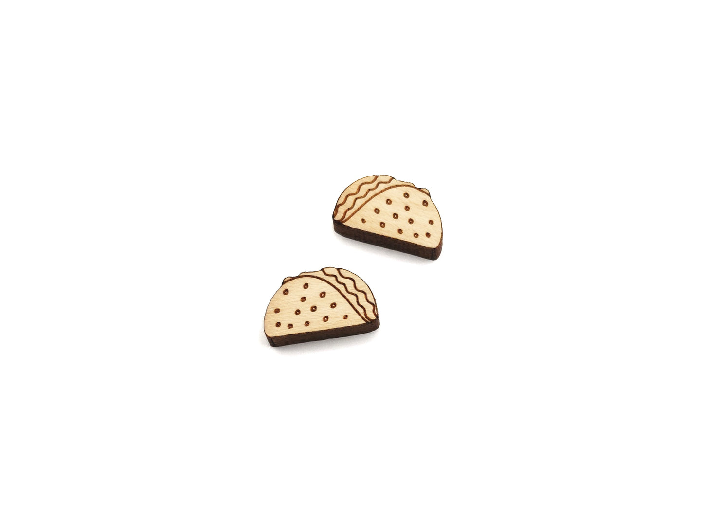 Taco Engraved Mini Wood Jewelry Blanks