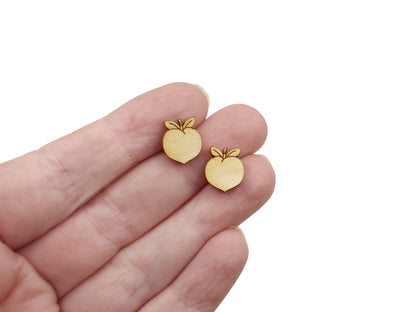 Peach Wood Cabochon Stud Earring Blanks