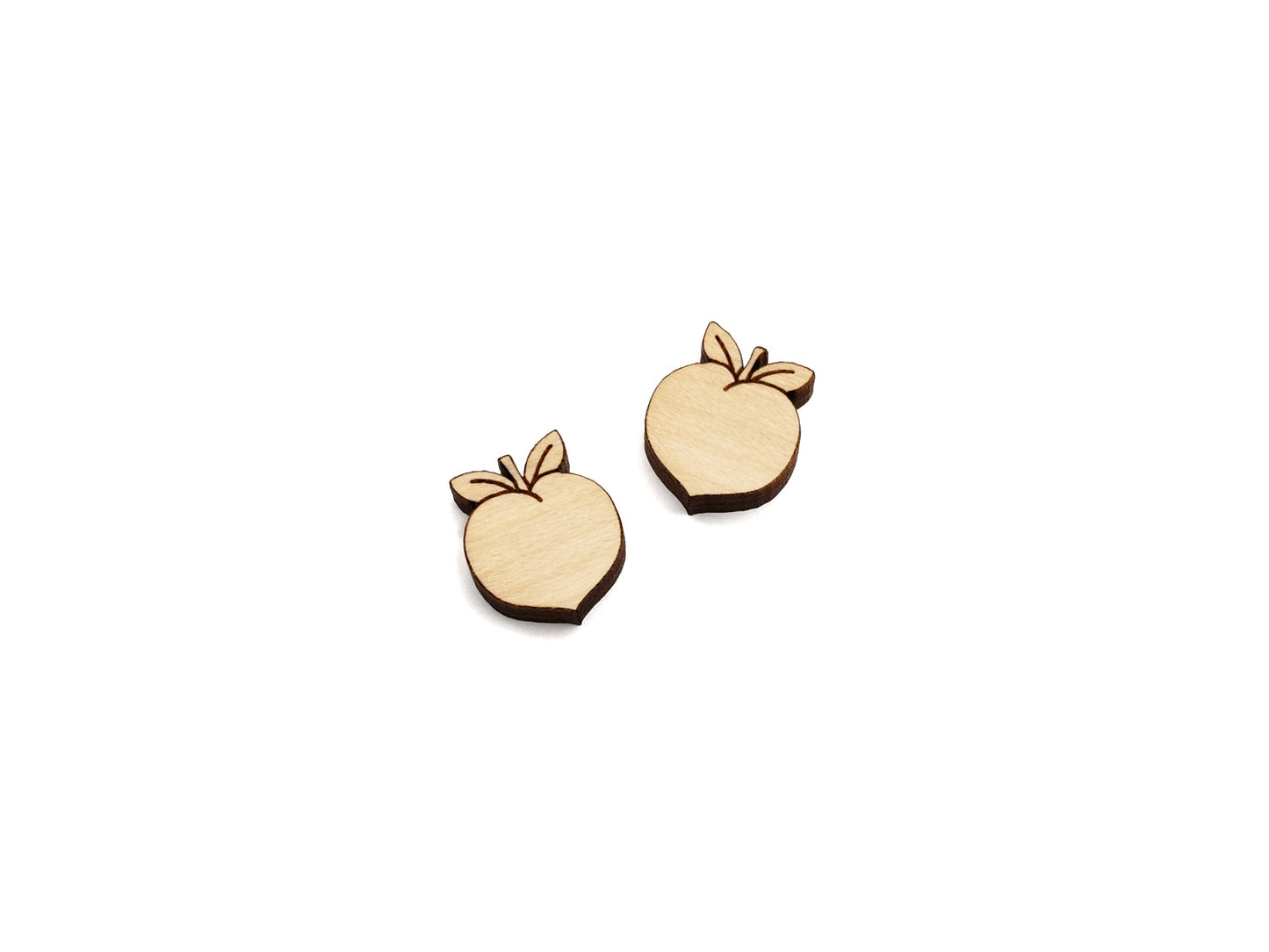 Peach Wood Cabochon Stud Earring Blanks