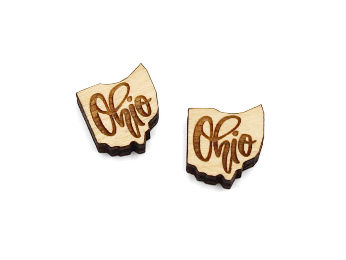 Ohio Script Engraved Mini Wood Jewelry Blanks