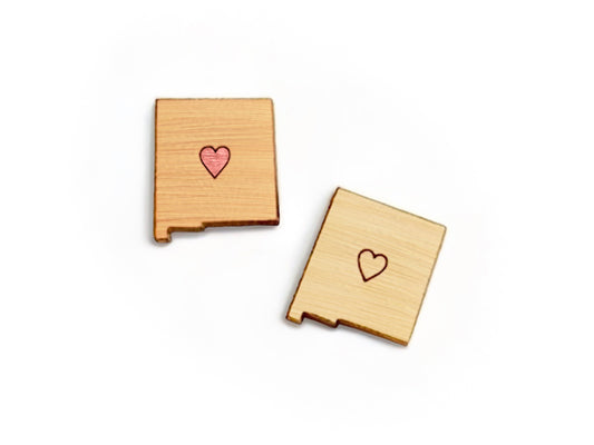 Heart New Mexico Wood Cabochon Stud Earring Blanks