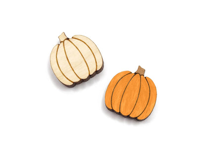 Fall Pumpkin Wood Cutout Cabochon Stud Earring Blanks