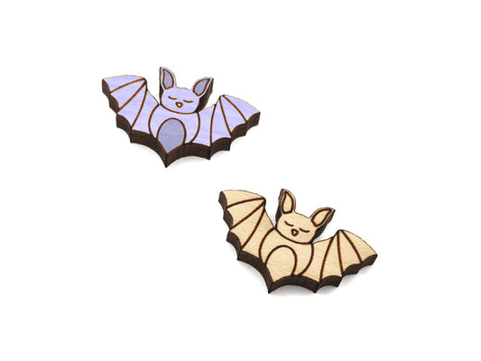 Cute Bat Wood Cabochon Stud Earring Blanks