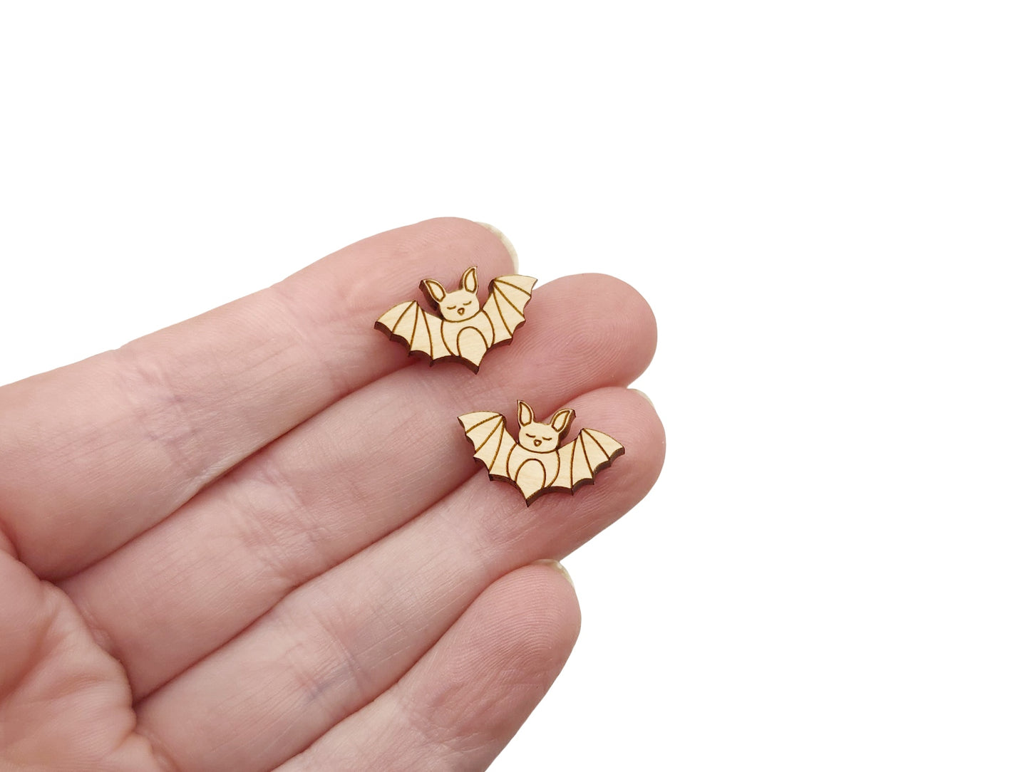 Cute Bat Wood Cabochon Stud Earring Blanks