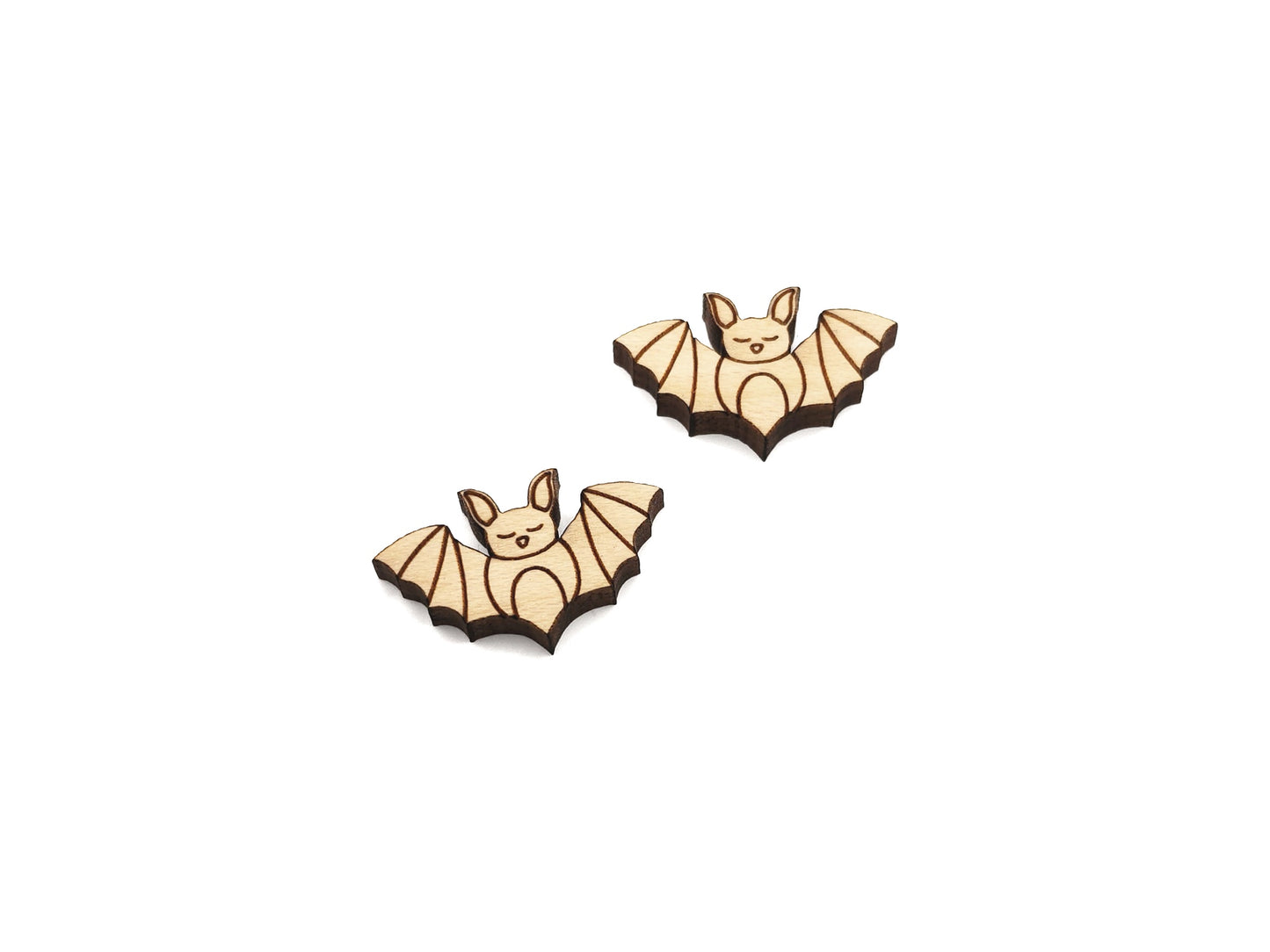 Cute Bat Wood Cabochon Stud Earring Blanks