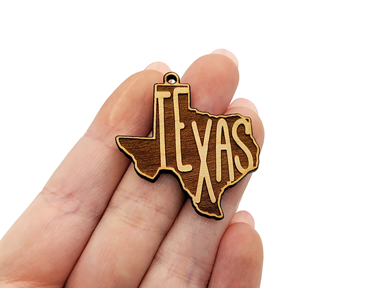 Texas Letters Engraved Wood Jewelry Charm Blanks