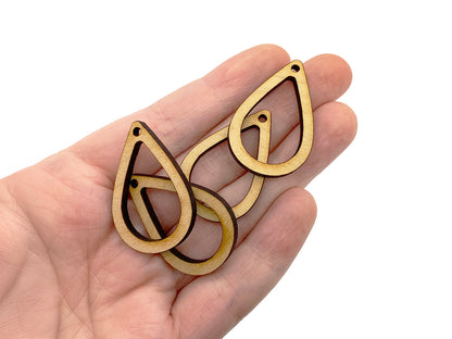 Teardrop Frame Wood Earring & Jewelry Charm Blanks