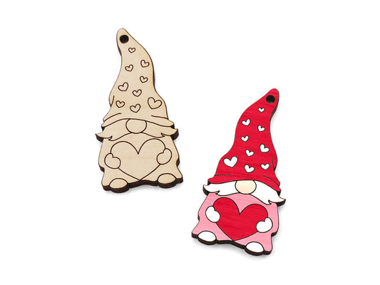 Valentine Gnome Wood Earring & Jewelry Charm Blanks