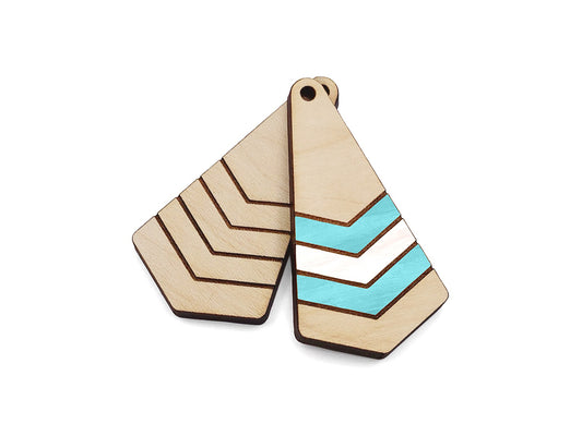 Geometric Chevron Wood Earring & Jewelry Charm Blanks