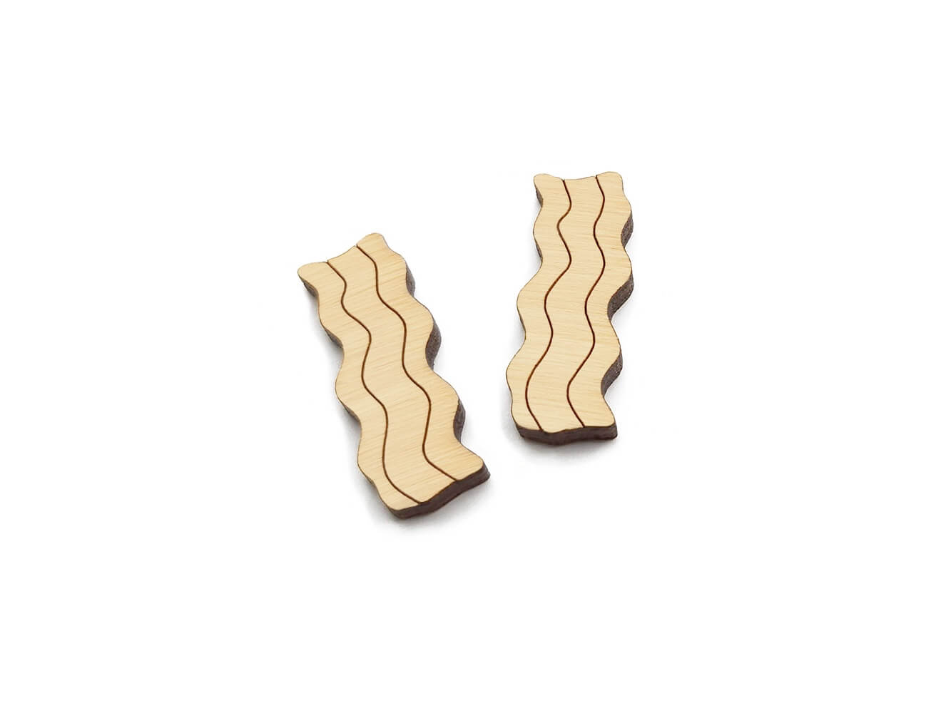 Bacon Wood Cabochon Stud Earring Blanks