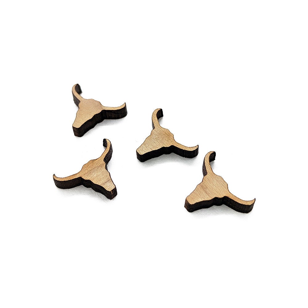 Longhorn Shaped Cabochon Stud Earring Blanks