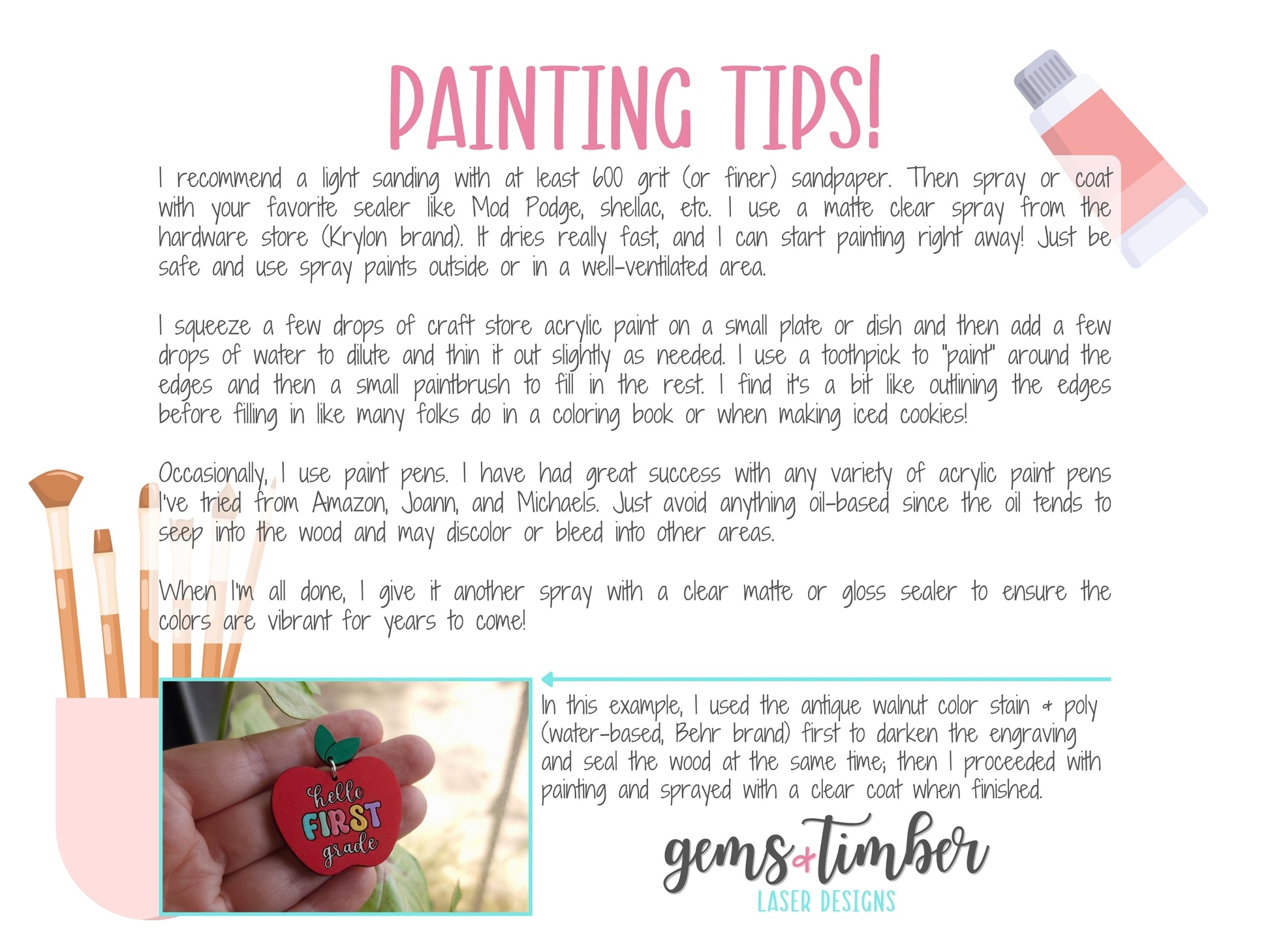 a hand holding a red heart with the words painting tips
