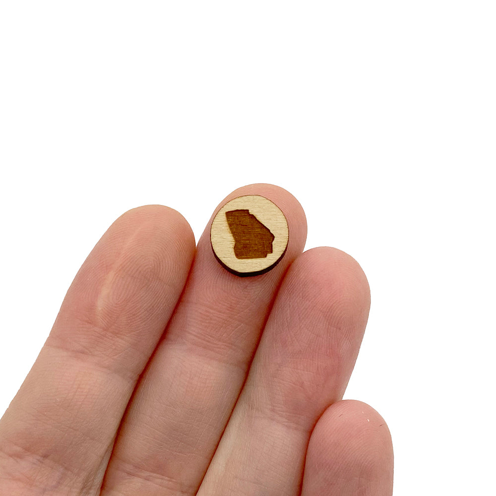 Georgia Engraved Mini Circle Shaped Wood Jewelry Blanks
