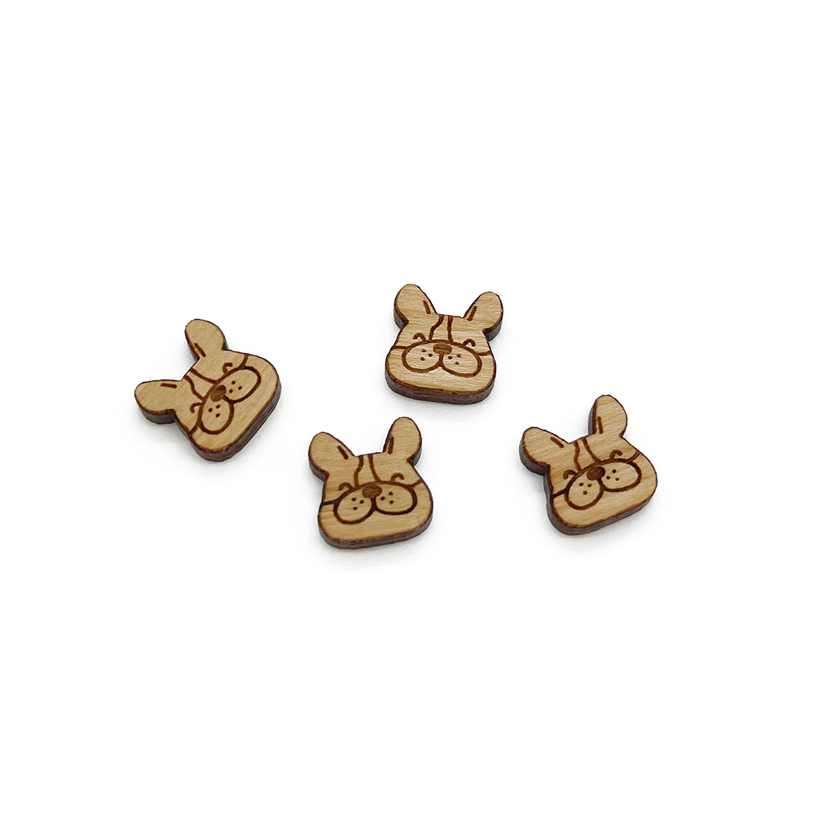 Happy Dog Engraved Mini Wood Jewelry Blanks
