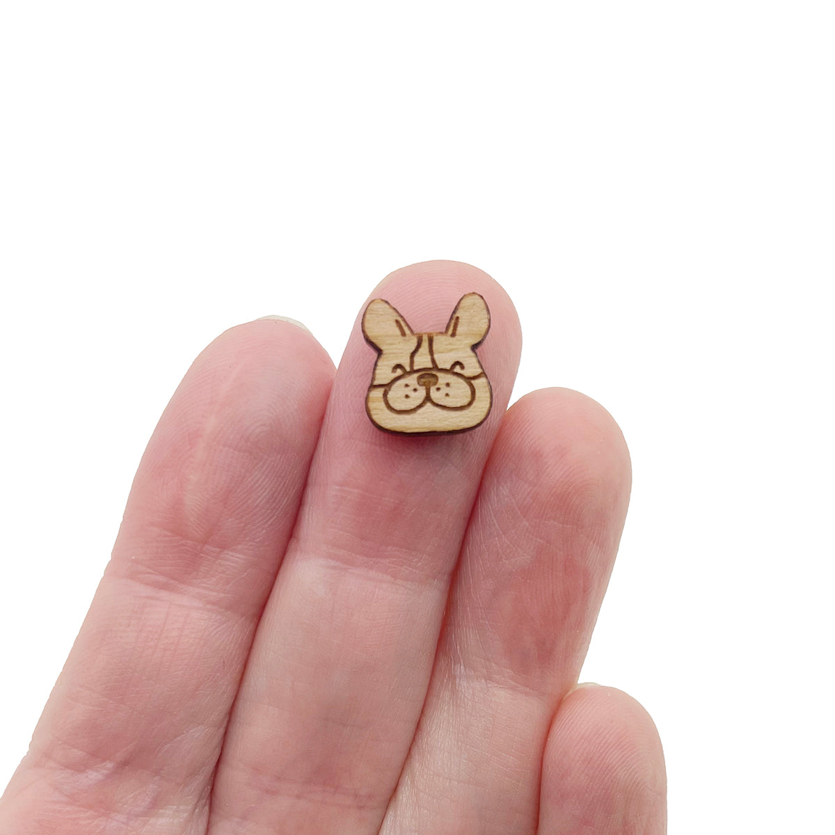 Happy Dog Engraved Mini Wood Jewelry Blanks