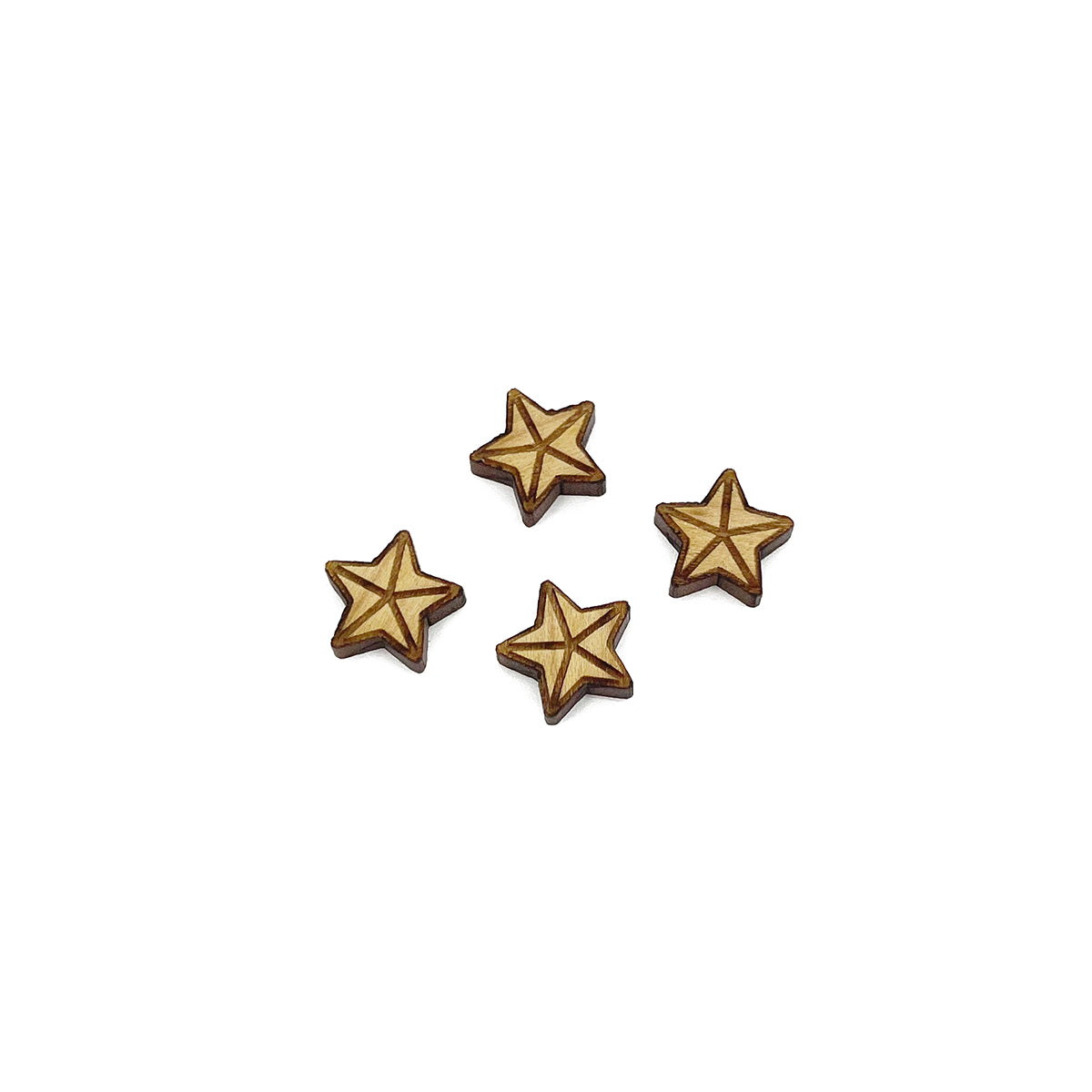 Winter Star Engraved Mini Wood Jewelry Blanks