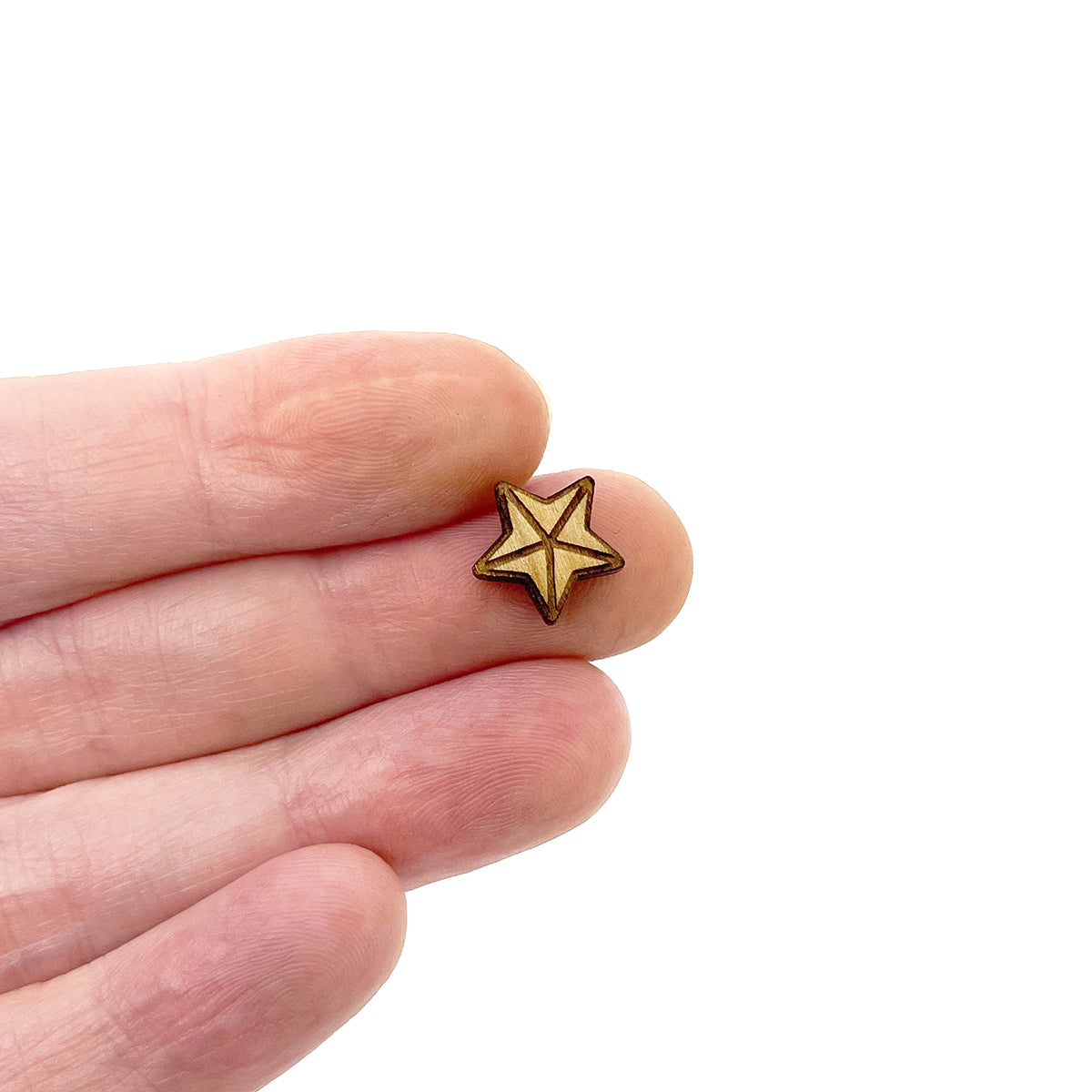 Winter Star Engraved Mini Wood Jewelry Blanks