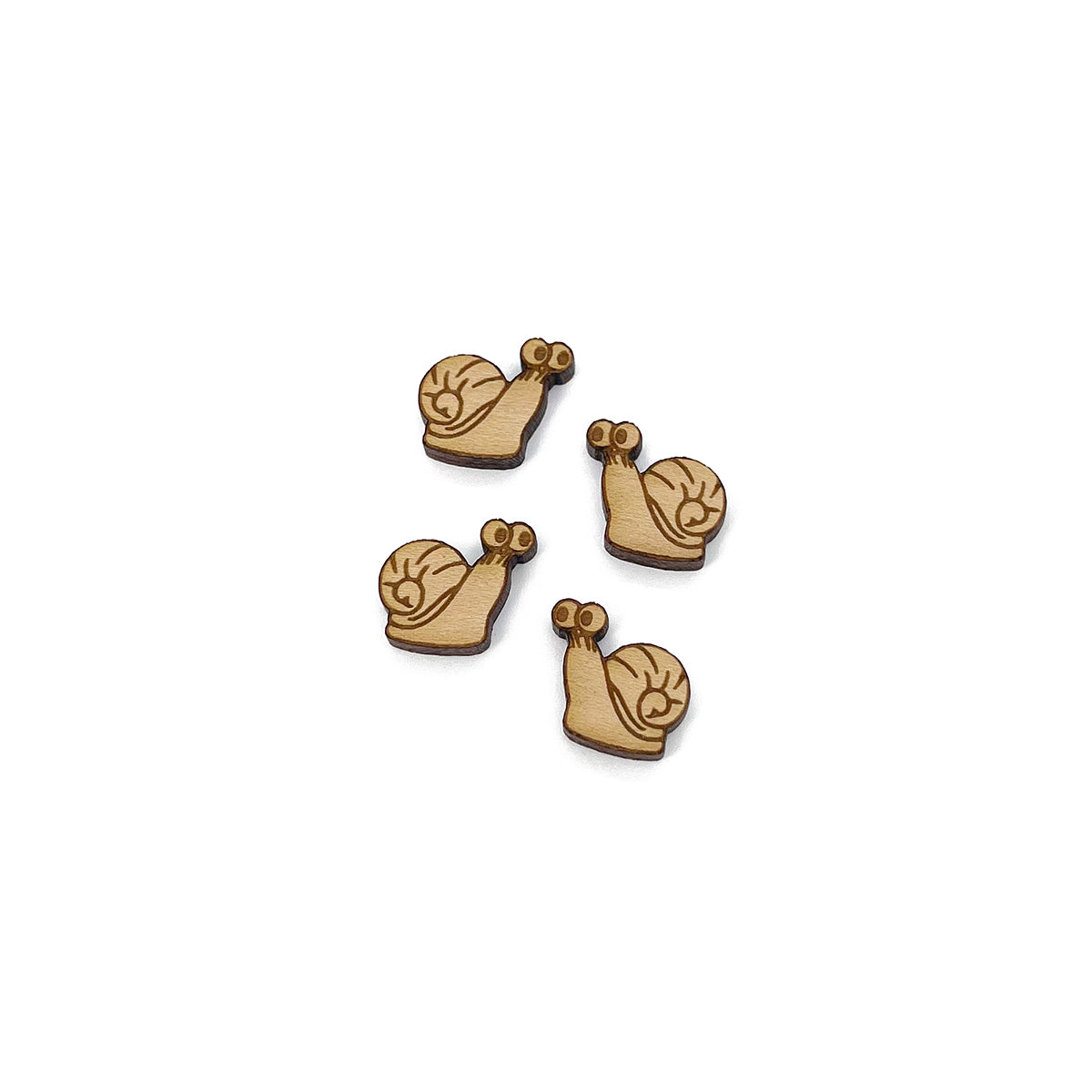 Silly Snail Engraved Mini Wood Jewelry Blanks