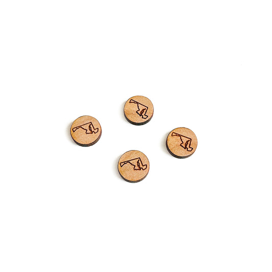 State of Maryland Outline Engraved Mini Circle Shaped Wood Jewelry Blanks