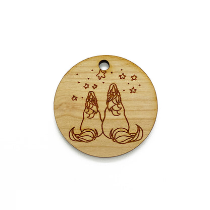 Unicorn Friends Large Round Engraved Wood Charm Blanks