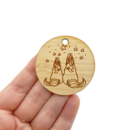 Unicorn Friends Large Round Engraved Wood Charm Blanks