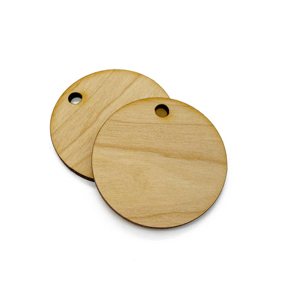 Round Large Wood and Acrylic Charm Blanks