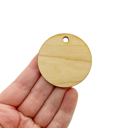 Round Large Wood and Acrylic Charm Blanks