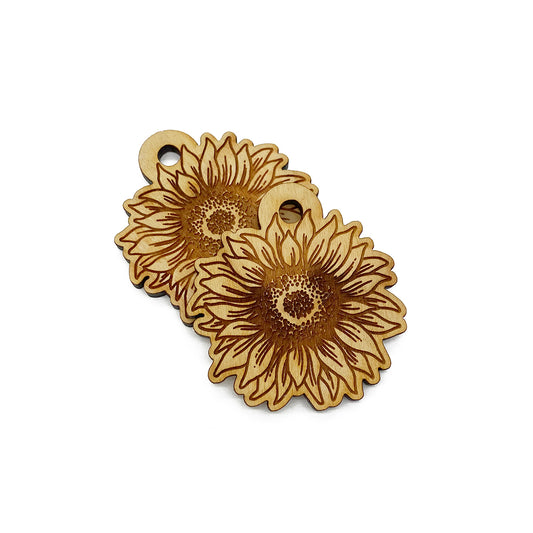 Sunflower Large Wood Charm Blanks