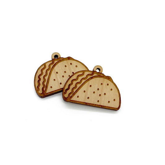 Crunchy Taco Engraved Wood Jewelry Charm Blanks