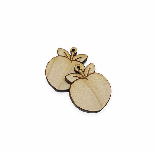 Peach Engraved Wood Jewelry Charm Blanks