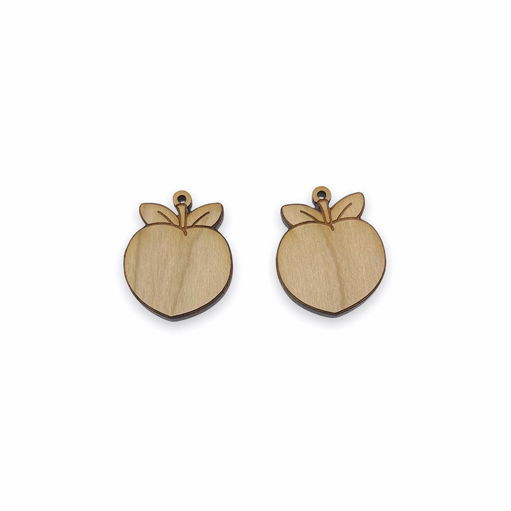 Peach Engraved Wood Jewelry Charm Blanks