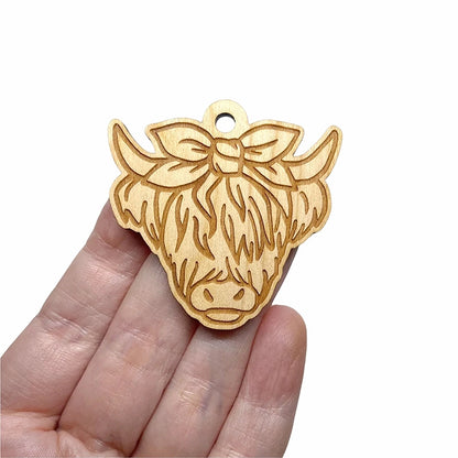 Highland Cow Large Wood Jewelry Charm Blanks