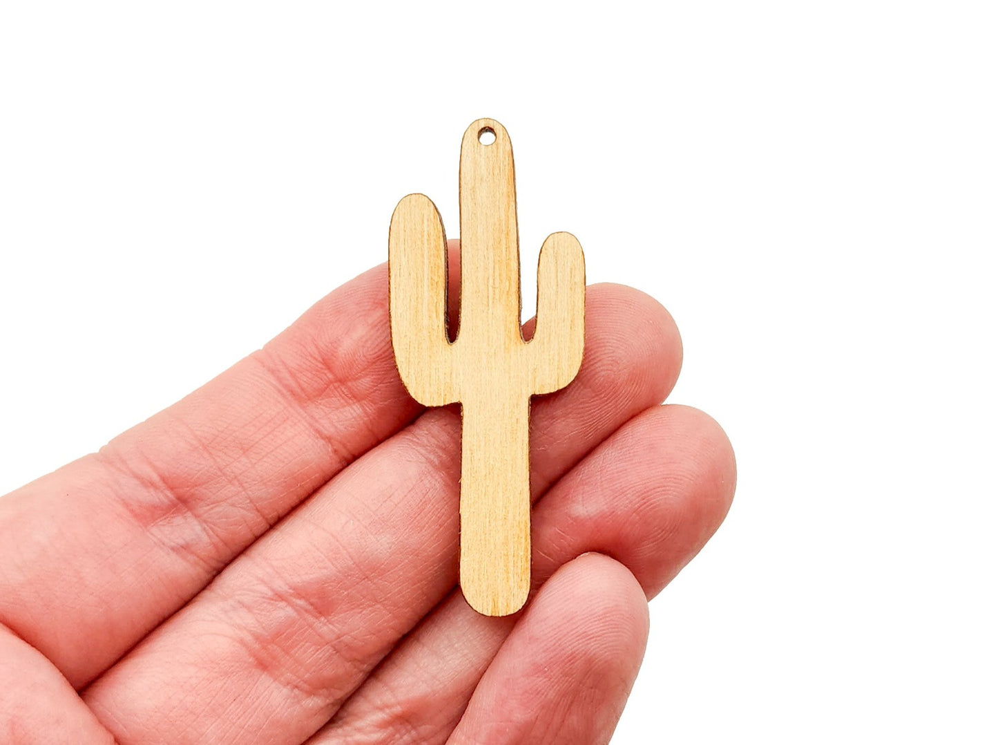 Skinny Cactus Wood or Acrylic Jewelry Charm Blanks