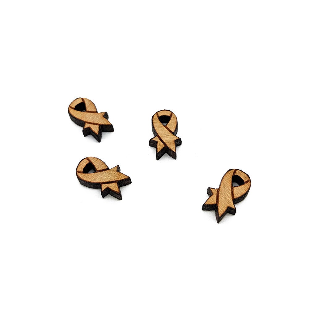 Awareness Ribbon Engraved Mini Wood Jewelry Blanks