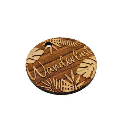 Tropical Wanderlust Large Round Engraved Wood Charm Blanks