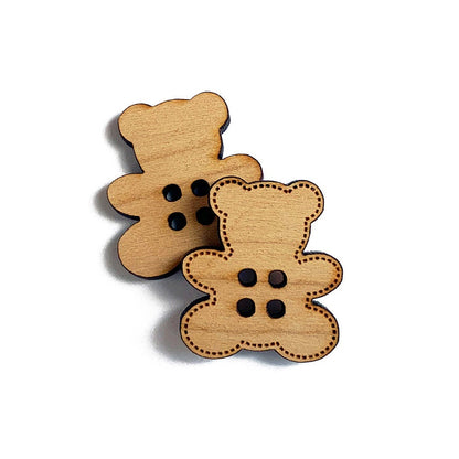 Teddy Bear  Wood Button Blanks