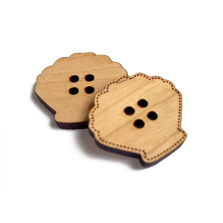 Seashell Shaped Wood Button Blanks