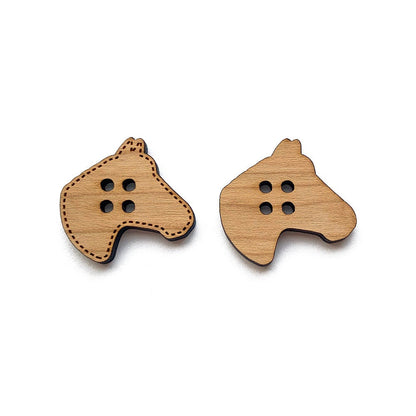 Horse Shaped Wood Button Blanks