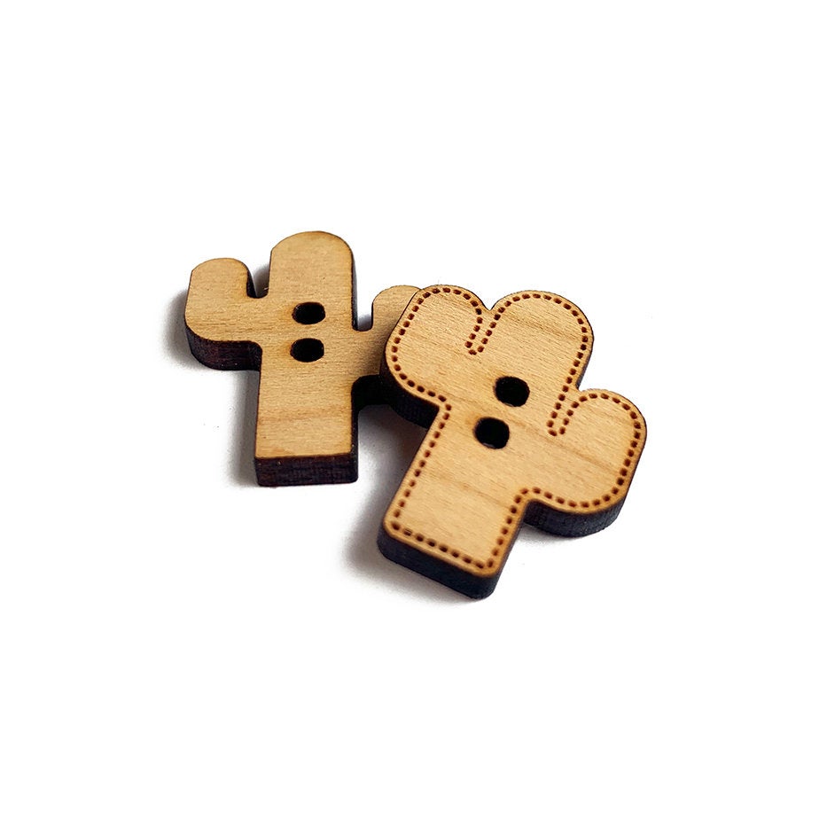 Cactus Shaped Button Blanks
