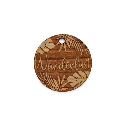 Tropical Wanderlust Large Round Engraved Wood Charm Blanks