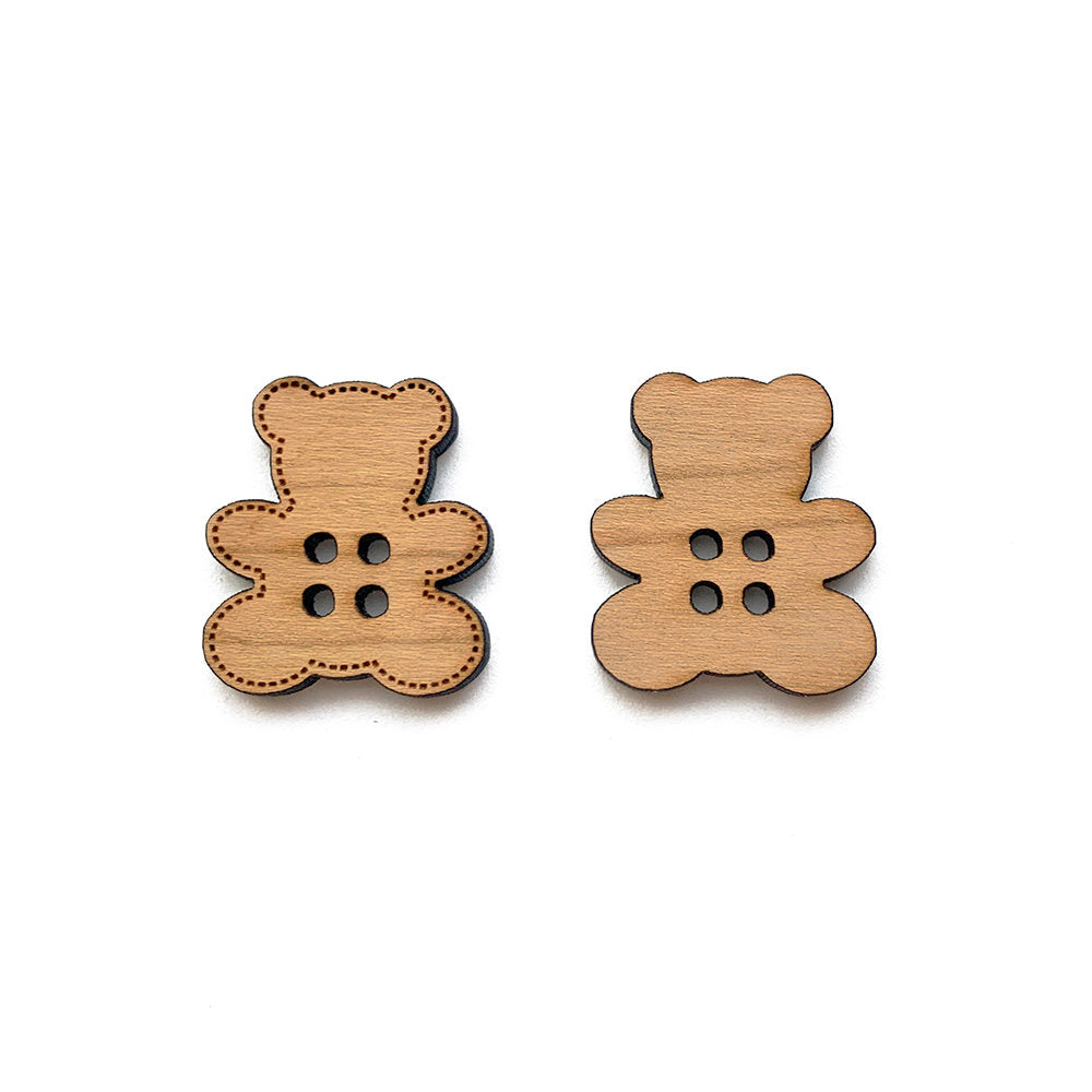 Teddy Bear  Wood Button Blanks