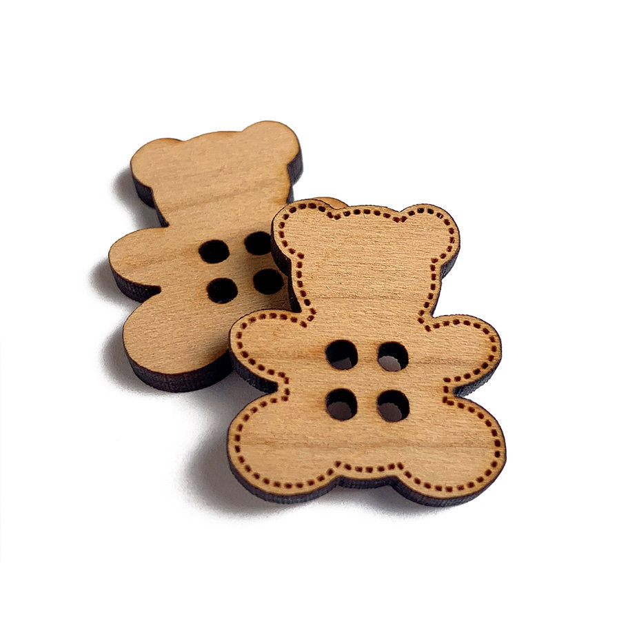 Teddy Bear  Wood Button Blanks