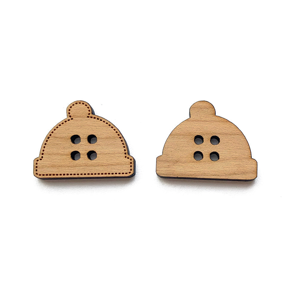 Hat Shaped Wood Button Blanks