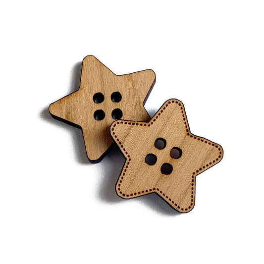 Star Shaped  Wood Button Blanks