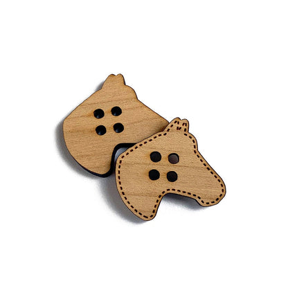 Horse Shaped Wood Button Blanks